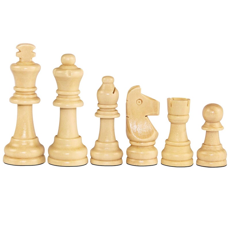 ASNEY Wooden Chess Pieces, Tournament Staunton Wood Chessmen Pieces Only, 3.15â€ King Figures Chess Game Pawns Figurine Pieces, Includes Storage Bag - Image 2